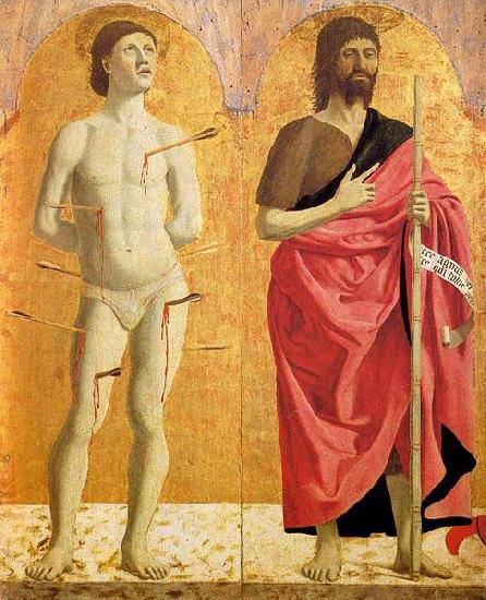 Piero della Francesca Polyptych of the Misericordia: Sts Sebastian and John the Baptist China oil painting art